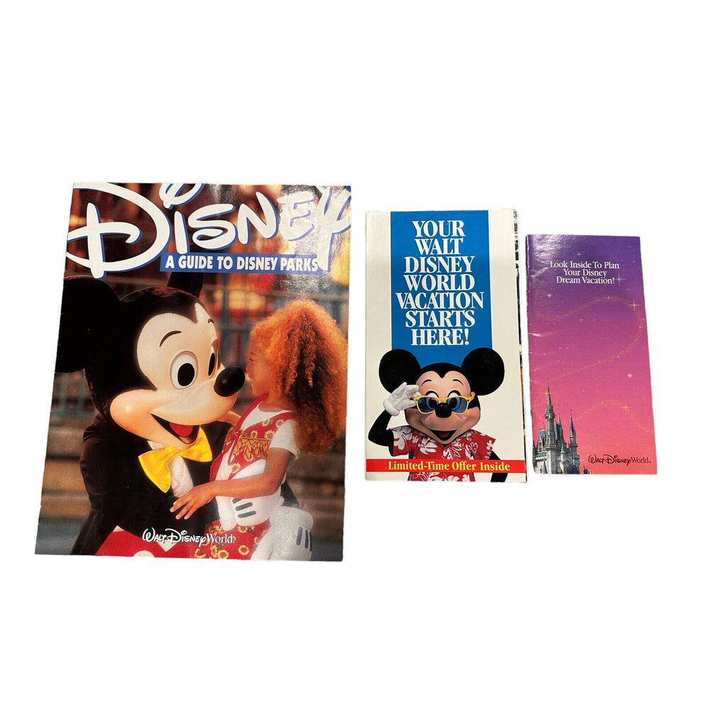 Vintage Disney World Vacation VHS 1994 Lot W/ Guide To Disney Parks Plan Dream